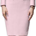 Women Business Suit 2 Piece Double Breasted Long Sleeve Skirt Suit Set Lady Blazer Solid Slim Fit Jacket Skirt
