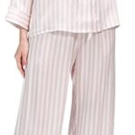 Pajamas for Women Comfy Two Piece 100% Mulberry Silk Set Long/Short Sleeve Real Mulberry Silk Sleepwear shortwear Ladies (Pink,Large)