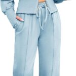 Women 2 Piece Casual Outfit Workout Hoodie Sweatsuits with Sweatpant Travel Airport Track Suits Lounge Sets
