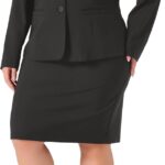 Plus Size Blazer and Skirt Suit Sets for Women 2 Piece Outfits Business Casual Suit Sets