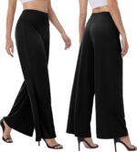 Wide Leg Palazzo Pants for Women - High Waist Casual Beach Lounge Pants Loose Dress Pants Stretchy Trousers - Image 2