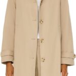 Women Single Breasted Trench Coat Mid Long Classic Lapel Windproof Slim Outerwear Coats