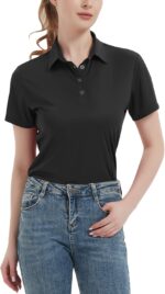 Women Polo Shirts UPF 50+ Casual Sun Protection Work Quick Dry 4 Buttons Short Sleeve Collared Golf Shirt XS-3XL