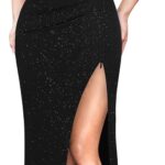 Women Ruffle One Shoulder Strap Ruched Formal Prom Wedding Maxi Dress V Neck Elegant Split Cocktail Evening Long Gown