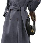 Women Winter Double Breasted Wool Coat Long Sleeve Notched Collar Trench Long Oversized Button Down Overcoats