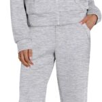 Lounge Sets for Women 2 Piece Outfits Sweatsuit Fall Zip Up Sweatshirts Wide Leg Pants Matching Sweat Set Tracksuit