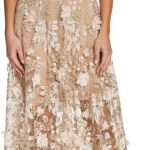 Women  Sleeveless Plunge Neckline Fit and Flare Maxi Dress