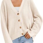Women Cardigan Sweaters 2026 Fall Oversized Button Open Front Knit Lightweight Cardigans Fall Outfits Outerwear
